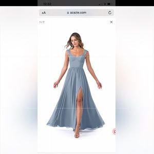 Azazie, Dusty Blue, Cleobella Style, Size 12 Never been worn